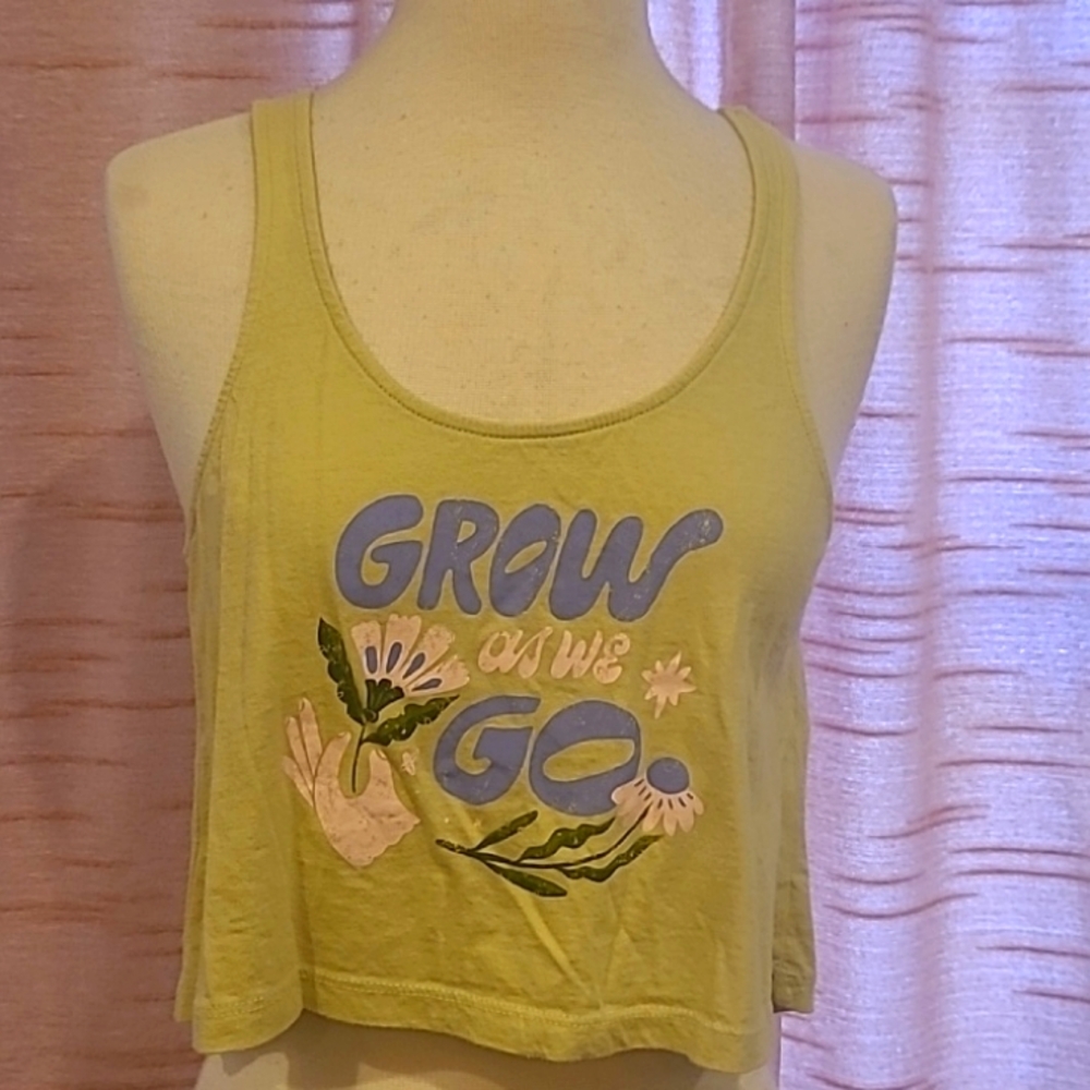 Daily practice by jillian goeler light green"grow as we go" crop top szXXS